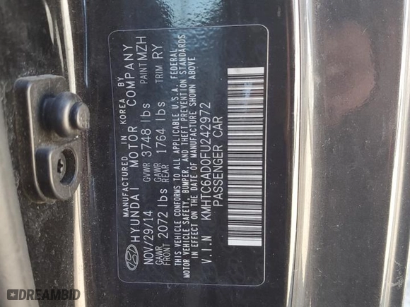 2015 Hyundai Veloster RE:FLEX with VIN KMHTC6AD0FU242972, listed as a Copart auction lot 75930104 with 152,516 mi miles and Non Repairable. Bid and sale history available at carsss.com. Image 12.