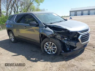 2020 Chevrolet Traverse LS z VIN 1GNERFKW0LJ262283, wystawiony jako IAAI lot #42106293 z przebiegiem 52 934 mil mil oraz . Historia ofert i sprzedaży dostępna na DreamBid. Obrazek 1.