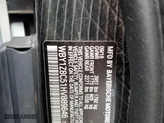 2017 BMW i3 with VIN WBY1Z8C51HV889646, listed as a Copart auction lot 40022853 with 0 mi miles. Bid and sale history available at carsss.com. Image 13.