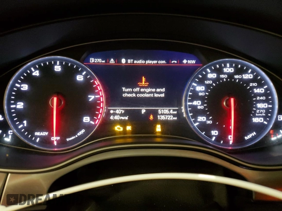 2016 Audi A6 Prestige with VIN WAUHGAFC1GN017177, listed as a Copart auction lot 82557894 with 135,722 mi miles and Salvage title. Bid and sale history available at DreamBid. Image 9.