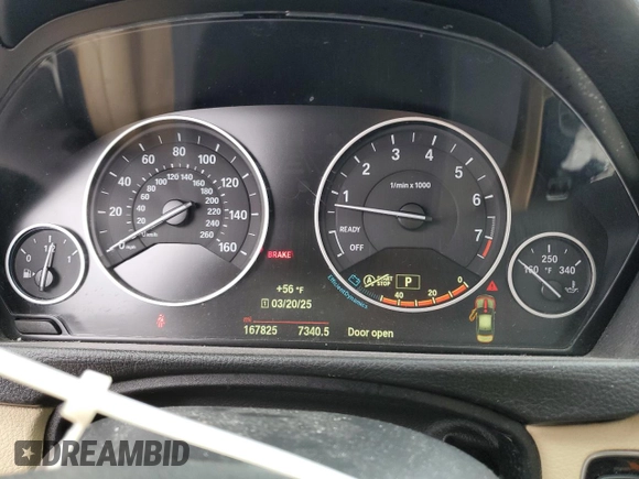 2015 BMW 3 Series 328i xDrive with VIN WBA3B5G56FNS15767, listed as a Copart auction lot 48920595 with 167,825 mi miles and Salvage Title. Bid and sale history available at carsss.com. Image 9.