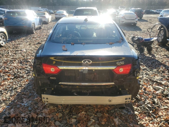 2017 Infiniti Q50 2.0t Sport with VIN JN1CV7ARXHM682154, listed as a Copart auction lot 79536634 with 0 mi miles and Salvage Title. Bid and sale history available at carsss.com. Image 6.