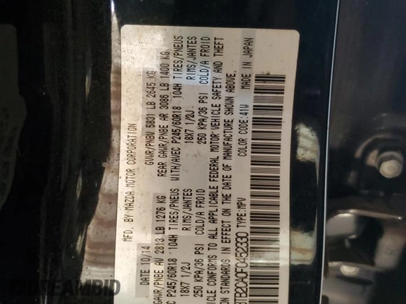 2015 Mazda CX-9 Touring with VIN JM3TB2CA0F0452330, listed as a Copart auction lot 46786435 with 137,658 mi miles and Clean Title. Bid and sale history available at carsss.com. Image 13.