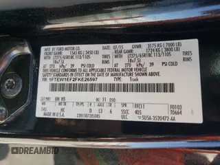 2015 Ford F-150 XLT with VIN 1FTEW1EF2FKE26597, listed as a Copart auction lot 58212385 with 123,756 mi miles and Salvage title. Bid and sale history available at DreamBid. Image 12.