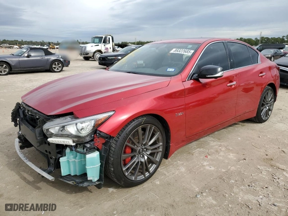 2020 Infiniti Q50 RED SPORT 400 with VIN JN1FV7AP4LM630619, listed as a Copart auction lot 89322685 with NaN miles and Salvage Title. Bid and sale history available at carsss.com. Image 1.
