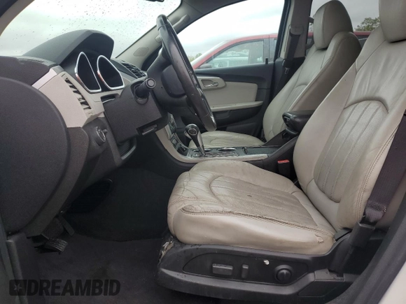 2012 Chevrolet Traverse LTZ z VIN 1GNKVLED5CJ155527, wystawiony jako Copart lot #57597285 z przebiegiem Nie podano mil oraz Szkoda całkowita • Salvage title. Historia ofert i sprzedaży dostępna na DreamBid. Obrazek 7.
