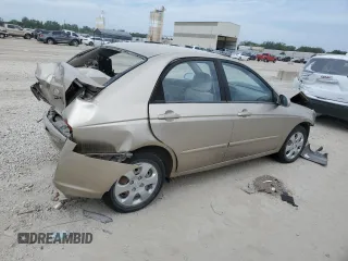 2008 Kia Spectra EX with VIN KNAFE121185494453, listed as a Copart auction lot 68115874 with 0 mi miles and Salvage Title. Bid and sale history available at carsss.com. Image 3.