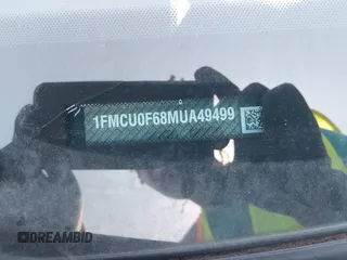 2021 Ford Escape S с VIN 1FMCU0F68MUA49499, выставлен на аукционе IAAI как лот 41980325 с пробегом 61 165 миль миль и . История ставок и продаж доступна на DreamBid. Изображение 9.