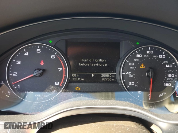 2016 Audi A6 2.0T Premium with VIN WAUCFAFC3GN067169, listed as a Copart auction lot 84607794 with 92,753 mi miles and Salvage Title. Bid and sale history available at carsss.com. Image 9.