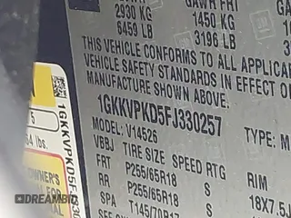 2015 GMC Acadia SLE с VIN 1GKKVPKD5FJ330257, выставлен на аукционе IAAI как лот 42152797 с пробегом 136 729 миль миль и . История ставок и продаж доступна на DreamBid. Изображение 9.