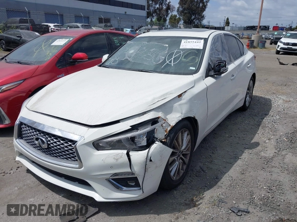 2021 Infiniti Q50 3.0t LUXE with VIN JN1EV7BP0MM706932, listed as a IAAI auction lot 41855442 with 62,941 mi miles. Bid and sale history available at carsss.com. Image 19.