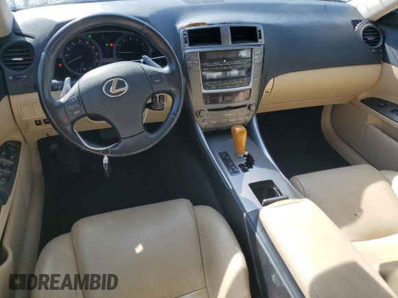 2008 Lexus IS 250 with VIN JTHBK262682078241, listed as a Copart auction lot 54893905 with 107,505 mi miles and Salvage Title. Bid and sale history available at carsss.com. Image 8.