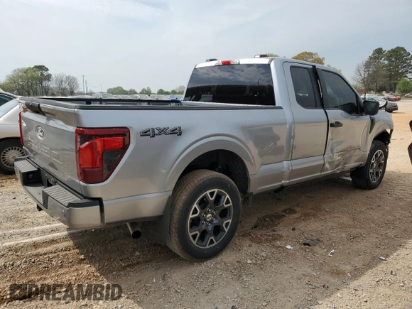 2024 Ford F-150 with VIN 1FTEX2LP2RKF10597, listed as a Copart auction lot 51155685 with 4,177 mi miles and Salvage title. Bid and sale history available at DreamBid. Image 3.