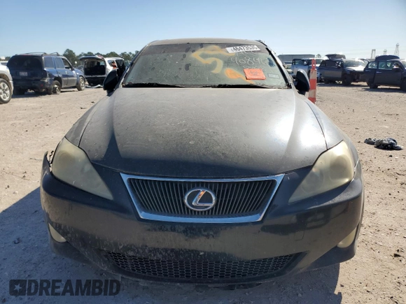 2008 Lexus IS with VIN JTHBK262482068517, listed as a Copart auction lot 46473535 with 200,763 mi miles and Salvage Title. Bid and sale history available at carsss.com. Image 5.