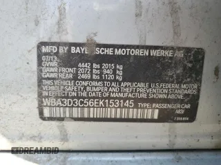 2014 BMW 3 Series 328d z VIN WBA3D3C56EK153145, wystawiony jako Copart lot #56644325 z przebiegiem 129 287 mil mil oraz Czysty tytuł • Clean title. Historia ofert i sprzedaży dostępna na DreamBid. Obrazek 12.
