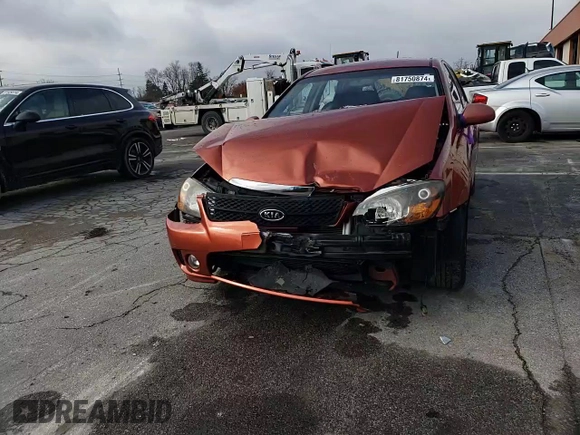 2009 Kia Spectra with VIN KNAFE241395024865, listed as a Copart auction lot 81750874 with 179,834 mi miles and Salvage Title. Bid and sale history available at carsss.com. Image 12.