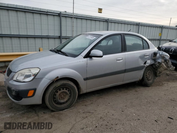 2007 Kia Rio LX with VIN KNADE123276224715, listed as a Copart auction lot 43191905 with 0 mi miles and Salvage Title. Bid and sale history available at carsss.com. Image 1.