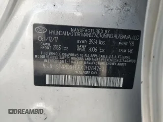 2018 Hyundai Elantra SEL with VIN 5NPD84LFXJH284260, listed as a Copart auction lot 87709405 with 89,997 mi miles and Clean Title. Bid and sale history available at DreamBid. Image 12.