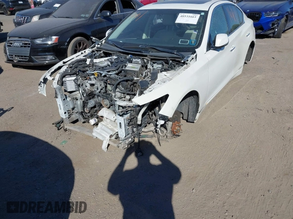 2016 Infiniti Q50 3.0t Red Sport 400 with VIN JN1FV7AR5GM450914, listed as a IAAI auction lot 40531661 with 108,366 mi miles. Bid and sale history available at carsss.com. Image 2.