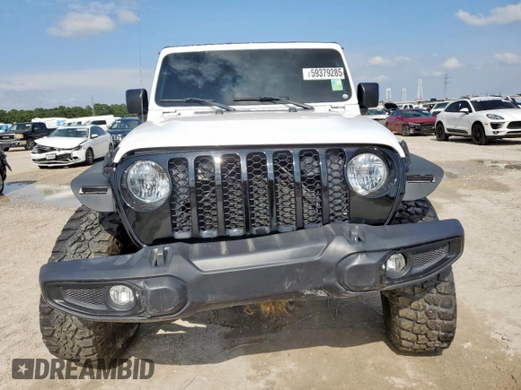 2022 Jeep Gladiator Willys Sport z VIN 1C6HJTAG3NL108428, wystawiony jako Copart lot #59379285 z przebiegiem 55 054 mil mil oraz Szkoda całkowita • Salvage title. Historia ofert i sprzedaży dostępna na DreamBid. Obrazek 5.
