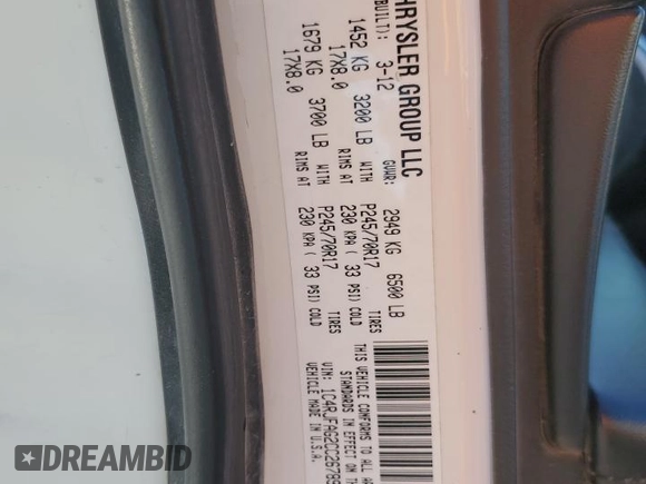 2012 Jeep Grand Cherokee Laredo with VIN 1C4RJFAG2CC267890, listed as a Copart auction lot 87832115 with 171,552 mi miles and Salvage Title. Bid and sale history available at carsss.com. Image 13.
