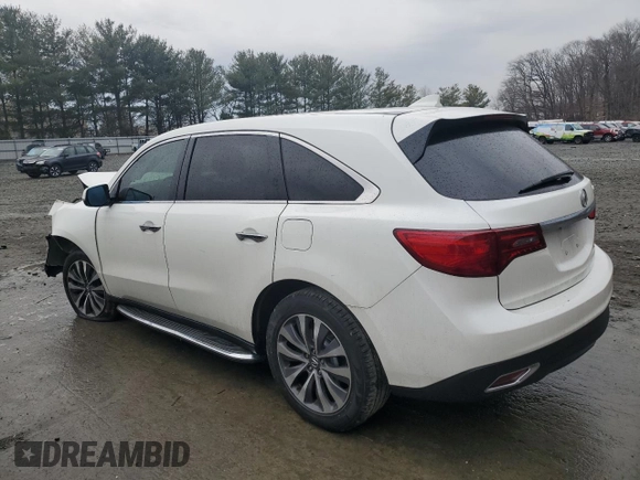 2016 Acura MDX w/Tech with VIN 5FRYD4H44GB054448, listed as a Copart auction lot 46647595 with 97,782 mi miles and Salvage Title. Bid and sale history available at carsss.com. Image 2.