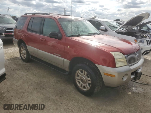 2002 Mercury Mountaineer z VIN 4M2ZU66K52UJ34838, wystawiony jako Copart lot #74666154 z przebiegiem 269 269 mil mil oraz Nie do naprawy • Non repairable. Historia ofert i sprzedaży dostępna na DreamBid. Obrazek 4.