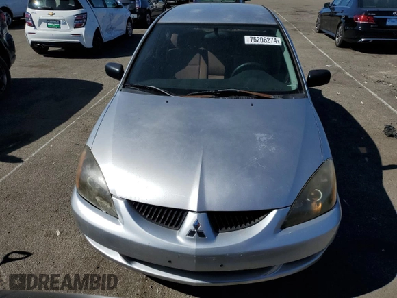 2005 Mitsubishi Lancer ES with VIN JA3AJ26E95U024716, listed as a Copart auction lot 75206274 with 192,584 mi miles and Salvage Title. Bid and sale history available at carsss.com. Image 5.