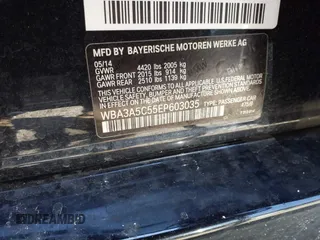 2014 BMW 3 Series 328i with VIN WBA3A5C55EP603035, listed as a IAAI auction lot 41771067 with 105,162 mi miles and . Bid and sale history available at carsss.com. Image 9.