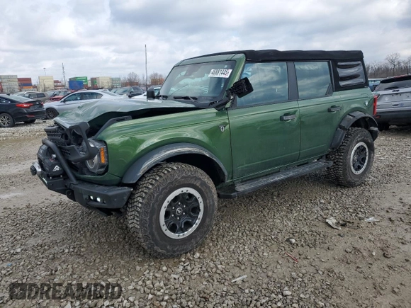 2022 Ford Bronco with VIN 1FMEE5DP0NLA81692, listed as a Copart auction lot 46881445 with 28,843 mi miles and Salvage Title. Bid and sale history available at DreamBid. Image 1.