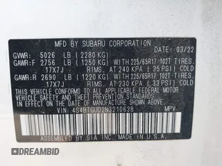 2022 Subaru Outback Wilderness z VIN 4S4BTGUD2N3210638, wystawiony jako IAAI lot #41979884 z przebiegiem 23 584 mil mil oraz . Historia ofert i sprzedaży dostępna na DreamBid. Obrazek 9.
