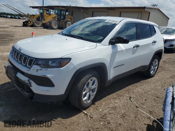 2025 Jeep Compass Sport with VIN 3C4NJDAN7ST529052, listed as a Copart auction lot 54128665 with 1,111 mi miles and Salvage title. Bid and sale history available at DreamBid. Image 1.