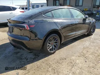 2025 Tesla Model 3 Long Range with VIN 5YJ3E1EA0SF902836, listed as a Copart auction lot 49674245 with 3,302 mi miles and Salvage Title. Bid and sale history available at DreamBid. Image 3.