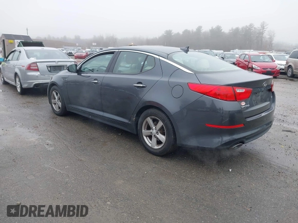 2015 Kia Optima LX with VIN KNAGM4A73F5625605, listed as a IAAI auction lot 41924411 with 104,153 mi miles. Bid and sale history available at carsss.com. Image 3.