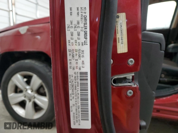 2012 Jeep Compass Sport with VIN 1C4NJCBB0CD640158, listed as a Copart auction lot 83050984 with 126,317 mi miles and Salvage Title. Bid and sale history available at carsss.com. Image 13.