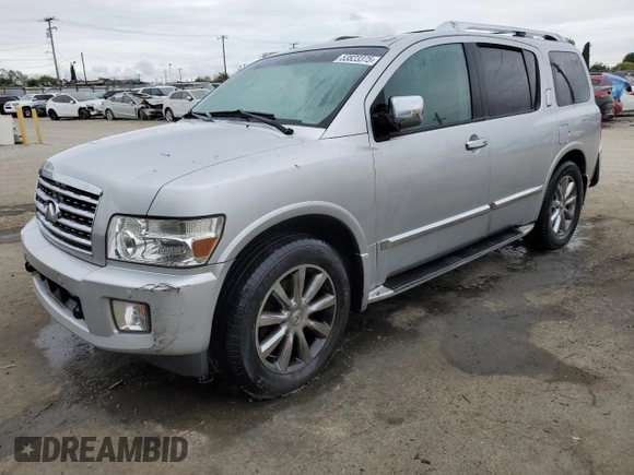2008 Infiniti QX56 with VIN 5N3AA08D78N908987, listed as a Copart auction lot 53823375 with 124,422 mi miles and Clean Title. Bid and sale history available at carsss.com. Image 1.