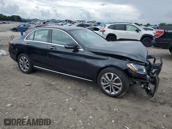 2017 Mercedes-Benz C 300 with VIN 55SWF4KB7HU217300, listed as a Copart auction lot 58961125 with 101,054 mi miles and Salvage title. Bid and sale history available at DreamBid. Image 4.