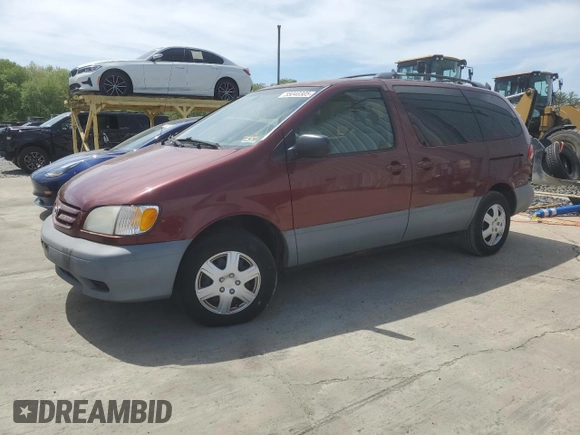 2001 Toyota Sienna LE with VIN 4T3ZF13C71U335626, listed as a Copart auction lot 55040305 with 118,574 mi miles and Clean Title. Bid and sale history available at carsss.com. Image 1.