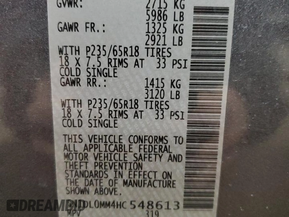 2017 Infiniti QX60 with VIN 5N1DL0MM4HC548613, listed as a Copart auction lot 47993765 with 96,334 mi miles and Salvage Title. Bid and sale history available at DreamBid. Image 13.