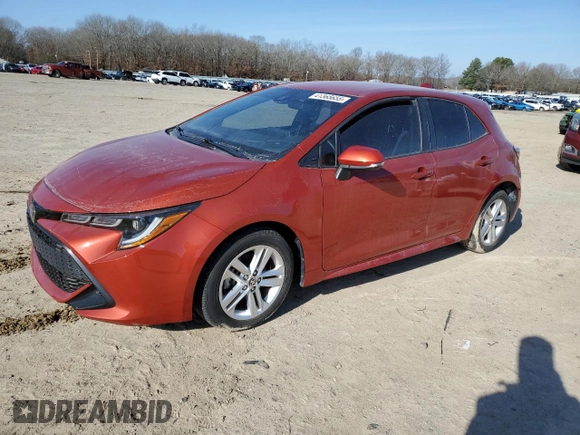 2019 Toyota Corolla Hatchback SE with VIN JTNK4RBE0K3049349, listed as a Copart auction lot 41365655 with 15,889 mi miles and Salvage Title. Bid and sale history available at carsss.com. Image 1.