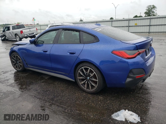 2022 BMW 4 Series 430i with VIN WBA63AV01NFL98112, listed as a Copart auction lot 56421085 with Not provided miles and Salvage title. Bid and sale history available at DreamBid. Image 2.