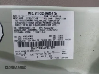 2010 Ford Focus SE with VIN 1FAHP3FN3AW217100, listed as a IAAI auction lot 42061308 with 284,276 mi miles. Bid and sale history available at carsss.com. Image 9.