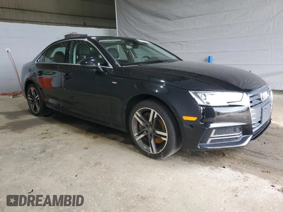 2017 Audi A4 Premium Plus with VIN WAUENAF44HN009318, listed as a Copart auction lot 57634515 with 53,636 mi miles and Salvage title. Bid and sale history available at DreamBid. Image 4.