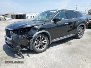 2023 Infiniti QX60 Luxe z VIN 5N1DL1FR7PC351478, wystawiony jako Copart lot #52640355 z przebiegiem 106 760 mil mil oraz Szkoda całkowita • Salvage title. Historia ofert i sprzedaży dostępna na DreamBid. Obrazek 1.