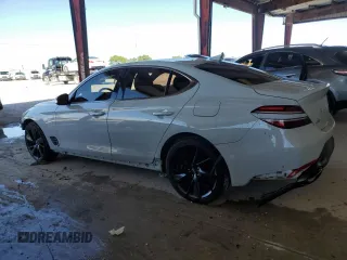2023 Genesis G70 3.3T with VIN KMTG54TE0PU108198, listed as a Copart auction lot 46945215 with 18,856 mi miles and Non Repairable. Bid and sale history available at DreamBid. Image 2.