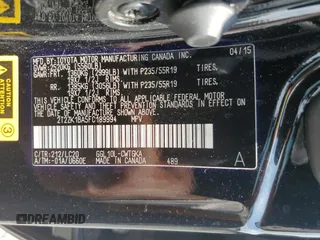 2015 Lexus RX 350 with VIN 2T2ZK1BA5FC189994, listed as a Copart auction lot 56860195 with 69,600 mi miles and Salvage title. Bid and sale history available at DreamBid. Image 13.