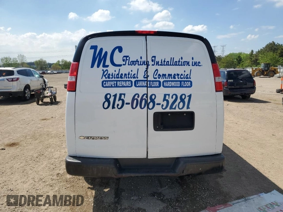 2017 Chevrolet Express Cargo с VIN 1GCZGHFG4H1307974, выставлен на аукционе Copart как лот 56925625 с пробегом 146 424 миль миль и Списание • Salvage title. История ставок и продаж доступна на DreamBid. Изображение 6.