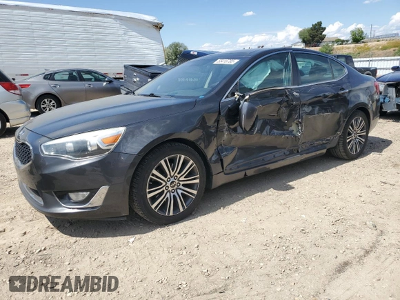 2014 Kia Cadenza Premium z VIN KNALN4D72E5127028, wystawiony jako Copart lot #58416785 z przebiegiem 115 237 mil mil oraz Szkoda całkowita • Salvage title. Historia ofert i sprzedaży dostępna na DreamBid. Obrazek 1.