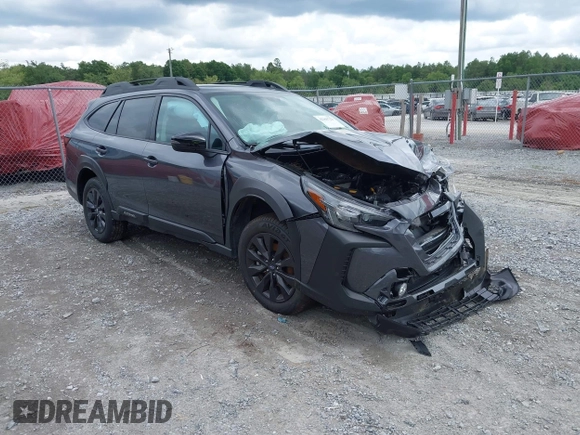 2025 Subaru Outback Onyx z VIN 4S4BTALCXS3181505, wystawiony jako IAAI lot #42365723 z przebiegiem 8 654 mil mil oraz . Historia ofert i sprzedaży dostępna na DreamBid. Obrazek 1.