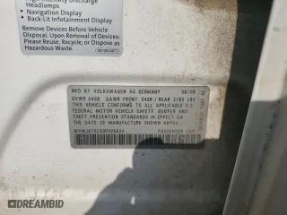 2009 Volkswagen Passat Sedan Komfort with VIN WVWJK73C59P025834, listed as a Copart auction lot 77911864 with 185,704 mi miles and Salvage Title. Bid and sale history available at carsss.com. Image 12.